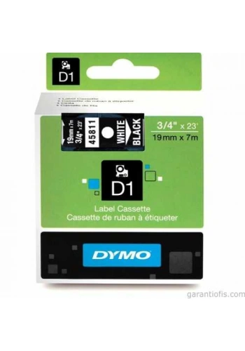 DYMO D1 Siyah/Beyaz Yedek Şerit 19mm x 7mt (45811)