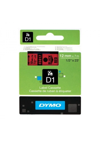 DYMO D1 YEDEK ŞERİT 12mmx7m KIRMIZI-SİYAH
