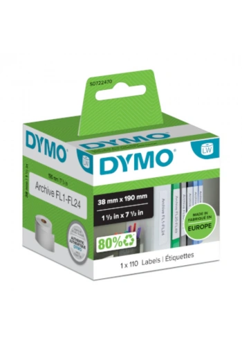 DYMO Dar Klasörlere Uyumlu Sırt Etiketi 190x38mm (99018)