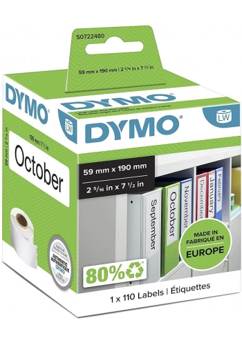 DYMO Geniş Klasörlere Uyumlu Sırt Etiketi 59x190mm (99019)