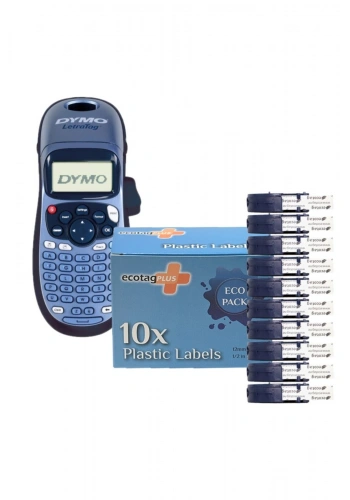 Dymo Letratag Etiket Yazıcısı Ve Ecotag Kağıt Şerit Etiket Beyaz 10 Lu