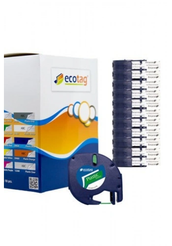 Dymo Letratag Muadil Plastik Şerit Etiket Yeşil 10lu Paket