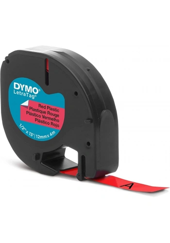 DYMO LetraTag Plastik Kırmızı Şerit 59424 (12mm x 4 metre)