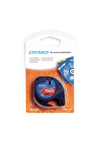 DYMO LETRATAG PLASTİK ŞERİT 12mmx4m KIRMIZI