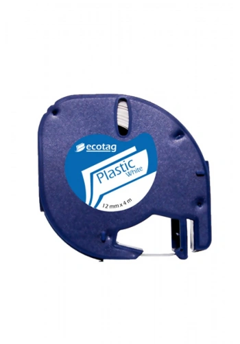 Dymo Muadil Plastik BEYAZ Etiket 5 Adet 12 mm x 4 m şerit etiket