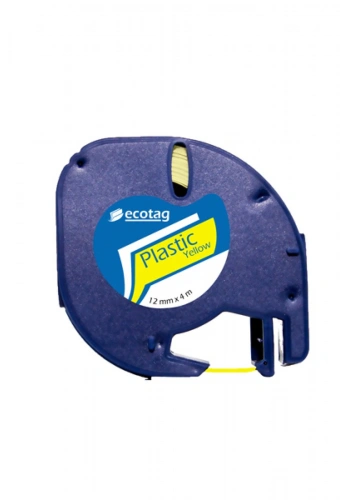 Dymo Muadil Plastik Sarı Etiket 10 Adet 12 mm x 4 m şerit etiket