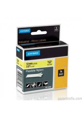DYMO Rhino Pro Esnek Naylon Serit 12mmx3,5m Sarı/Siyah (18490)