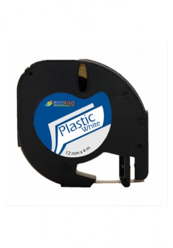 Ecotag Dymo Letratag Muadil Plastik Şerit 12mm x 4mt Beyaz