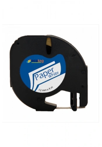 Ecotag Muadil Kağıt Şerit Beyaz 12 mm X 4 mt
