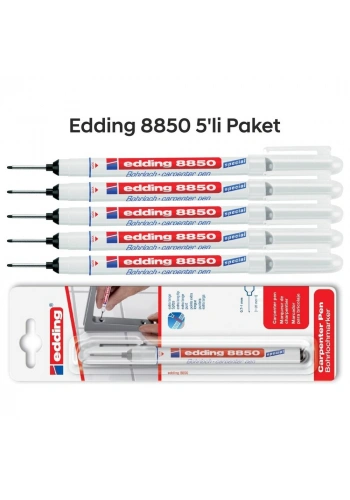 Edding 8850 Montaj İşaretleme ve Marangoz Kalemi 5li Paket