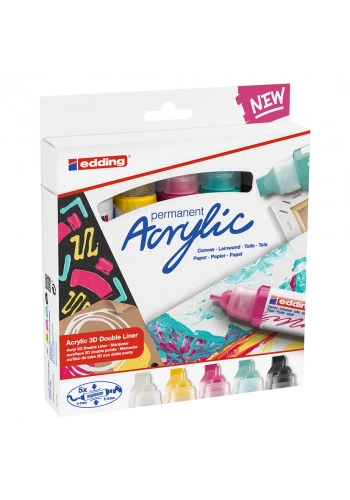 Edding Ed5400K599 Akrilik 3D Double Lıner 5Li Set Basıc