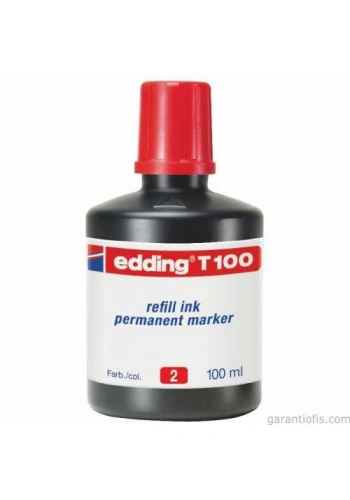 Edding T 100 Kırmızı Permanent Kalemi Yedek Mürekkebi (100 ml)