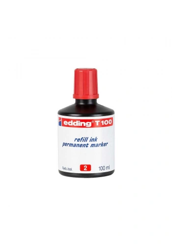 Edding T100 Permanent Markör Yedek Mürekkep 100 ml Kırmızı