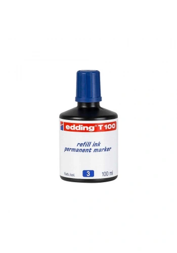 Edding T100 Permanent Markör Yedek Mürekkep 100 ml Mavi