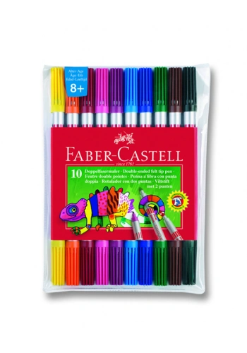 FABER 10 RENK ÇİFT TARAFLI NEON KEÇELİ KAL.1511090