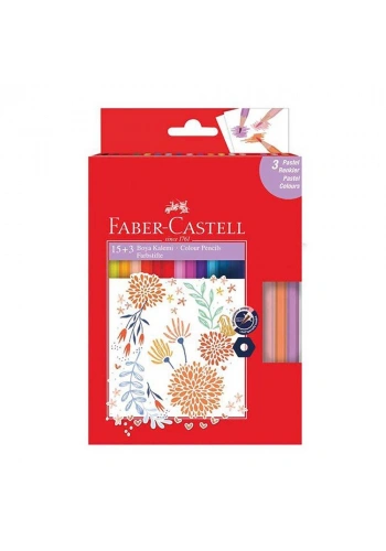Faber Boya Kalemi 15+3 Pastel Renk 5171000005000