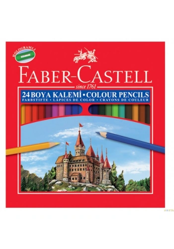 Faber Castell 24 Renk Kuru Boya Kalem Tam Boy