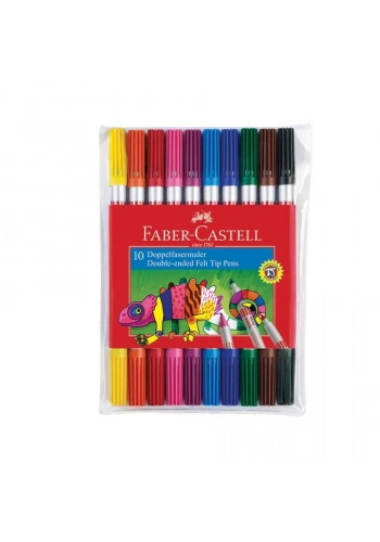 Faber Castell Çift Uçlu Keçeli Boya Kalemi 10lu