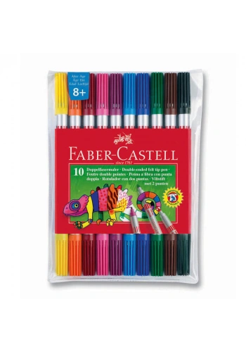 Faber Castell Çift Uçlu Keçeli Kalem 10 Renk