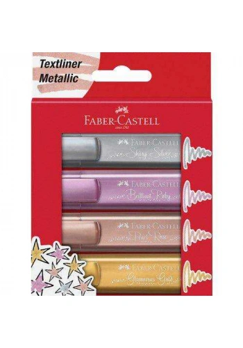 Faber Castell Fosforlu Kalem 46 Metalik 4lü Karton