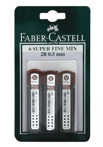 FABER-CASTELL KALEM UCU 0.5 2B 60mm 6LI BLİSTER (127820)
