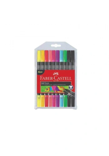 Faber-Castell Keçeli Kalem 10 Renk Neon Çift Taraflı