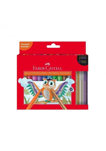 Faber-Castell Keçeli Kalem Comfort 15+3 Metalik