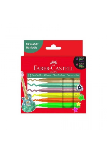 Faber-Castell Keçeli Kalem Comfort Metalik ve Neon 12li