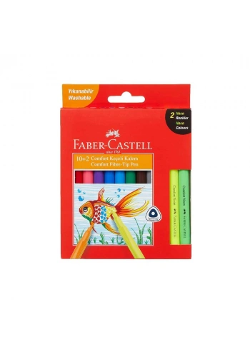 Faber-Castell Keçeli Kalem Comfort Yıkanabilir 10+2 Neon
