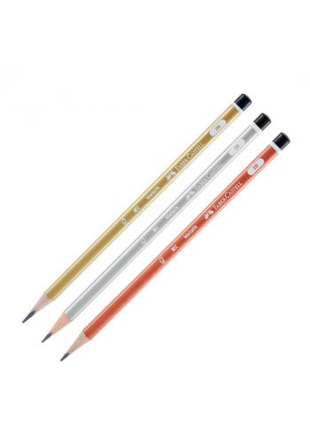Faber Castell Kurşun Kalem Mercanlı 2B Üçgen Metalik Renkler 5244321602