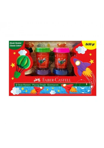 Faber-Castell Oyun Hamuru Klasik Renk 8li 50gr