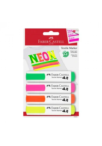 Faber-Castell Tekstil Markörü Neon 4lü