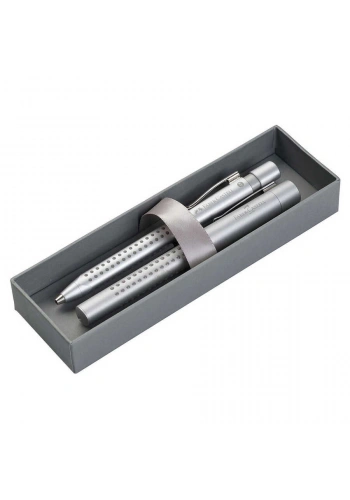 Faber-Castell Versatil Kalem ve Tükenmez Kalem Grip 2011 Set Gümüş