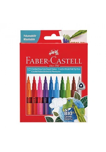 Faber Comfort Serisi Keçeli Kalem Fırça Uç 12’Li Bio 5062000010000