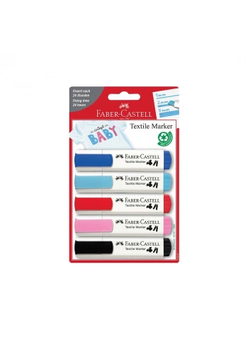 Faber Tekstil Markörü Pastel Renk 5’li