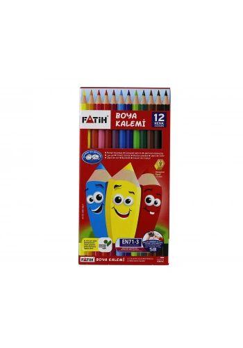 FATİH 12 RENK KURU BOYA 1/1 TAM BOY 33112