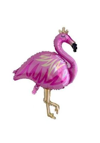 Flamingo Taçlı Folyo Balon