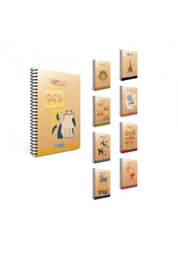 Gıpta Craft Notes Spiralli Sert Kapak Defter 17 x 24 100 Yaprak Çizgili