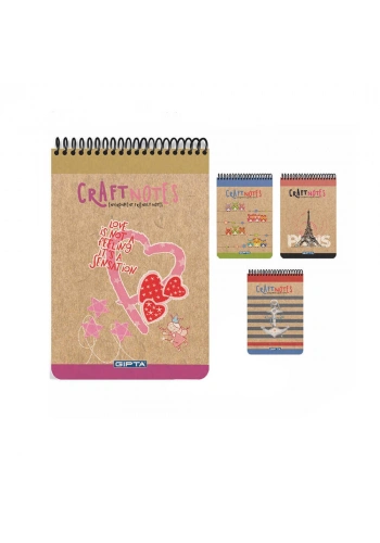 Gıpta Craft Spiralli Sert Kapak Bloknot Çizgili A4 100 Yaprak