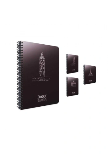 Gıpta Dark Spiralli Plastik Kapak Düz Not Defteri A4 50 Yaprak