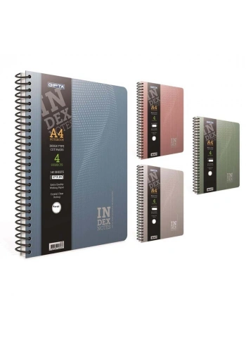Gıpta Index Notes 17x24cm Spiralli Sert Kapak Defter 140yp Kareli 4626