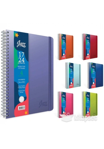 Gıpta Jazz 17x24cm Spiralli 4 Seperatörlü Defter 150yp Çizgili 4647