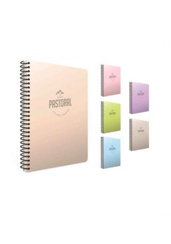 Gıpta Pastoral Spiralli Plastik Kapaklı Defter 17 x 24 Çizgili