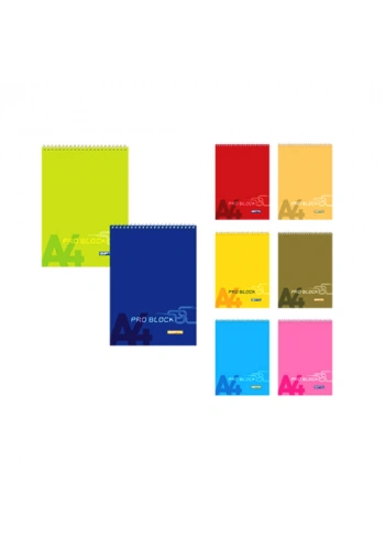 Gıpta Pro Block Spiralli Karton Kapaklı Bloknot A4 40 Yaprak Çizgili