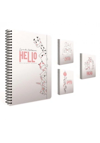 Gıpta White Notebook A4 Spiralli Karton Kapak Defter Kareli 100Yp 4340