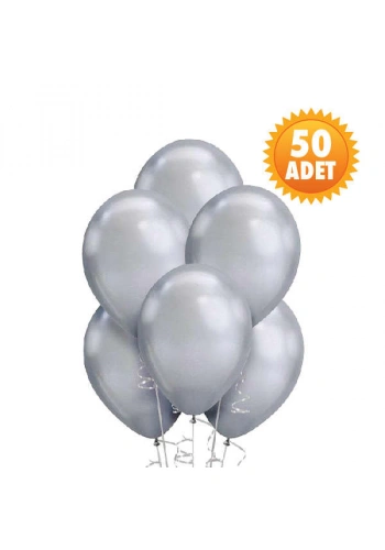 Gri Renk 50 Li Latex Balon