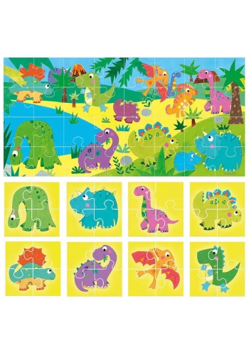 Headu Puzzle 8+1 Dinosaurs (2-5 Yaş)  IT-22243