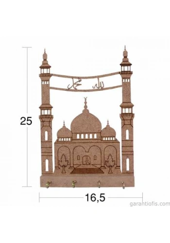 Hobi-Art A 036 Boyanabilir Ahşap Anahtarlık Kutusu Obje (Cami)
