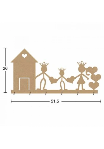 Hobi-Art A 040 Boyanabilir Ham Ahşap Anahtarlık