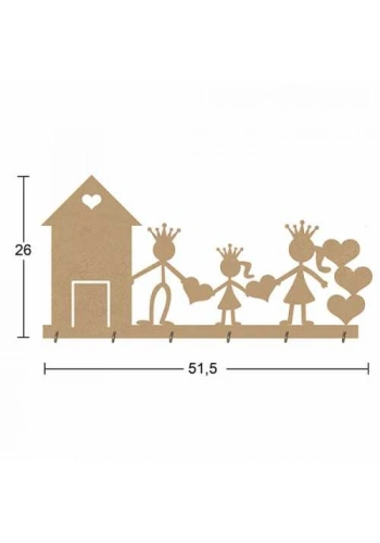 Hobi-Art A 041 Boyanabilir Ham Ahşap Anahtarlık